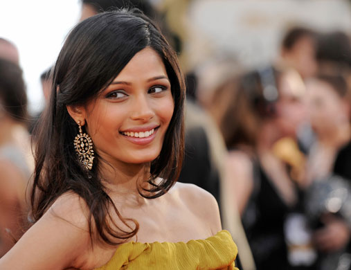 Gallery Statement Earrings: Freida Pinto