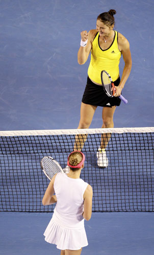 Gallery Australian Open: Dinara Safina celebrates winning her women's singles semi-final match