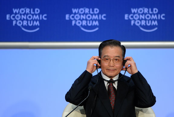 Gallery Davos: Wen Jiabao listens to questions after addressing the World Economic Forum