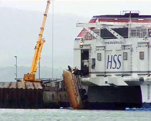 Gallery Off road: A lorry wedged in the doors of the Stena Voyager ferry bound for Belfast