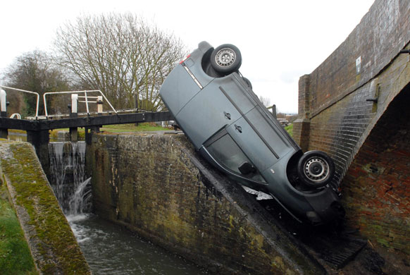 Gallery Off road: A van driver was unhurt after overturning his vehicle