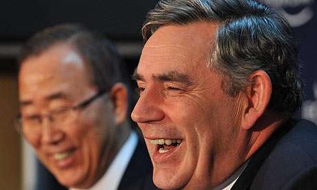 Gordon Brown and Ban Ki-moon at Davos