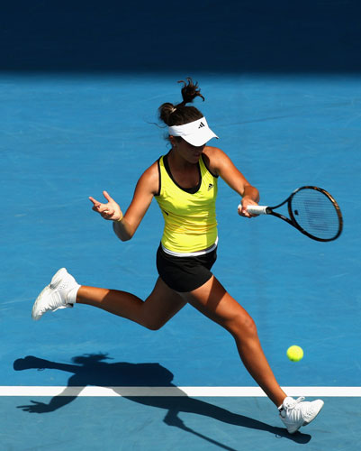 Gallery Australian Open Day 13: Laura Robson plays a forehand during the junior girls final