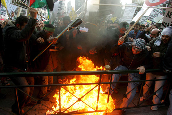 Gallery Protests against Israel: Protests in Athens against the Israeli attacks on Gaza Strip