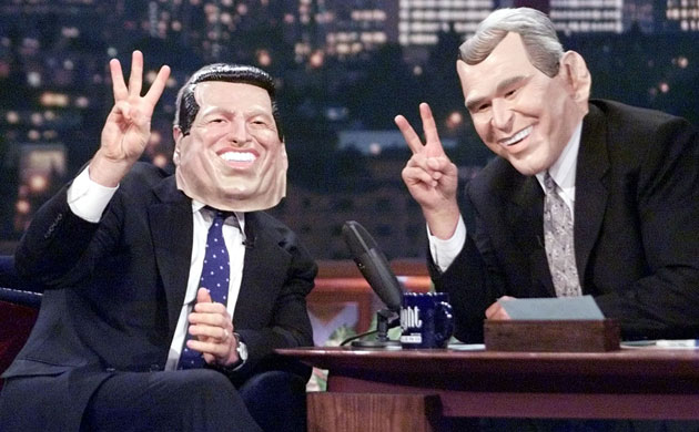 Gallery President George W Bush: Bush Wears Al Gore Halloween Mask With Jay Leno