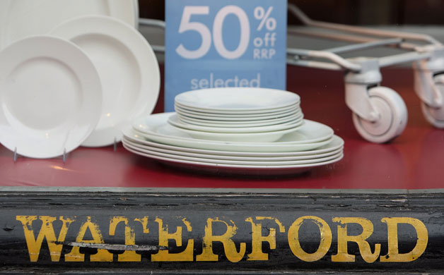 Gallery Wedgwood Waterford: Crockery in the window of a Waterford Wedgwood shop