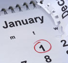Calendar, first of January