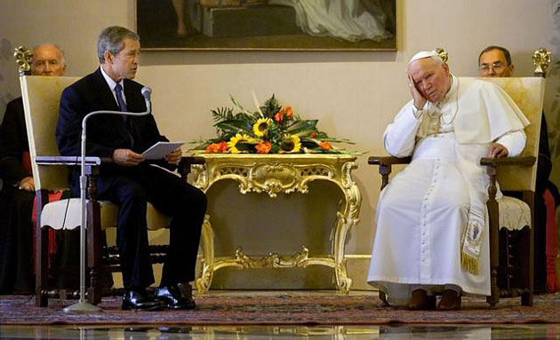 Gallery President George W Bush: George W Bush Meets With Pope John Paul II