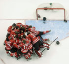Canada's players celebrate
