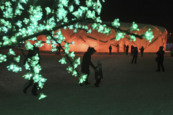 Gallery Harbin: Visitors attend the opening of the Harbin Ice and Snow Festival