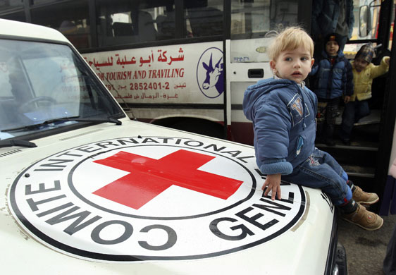 Gallery Gaza conflict: day 13: Palestinian boy sits atop a vehicle as he waits to leave Gaza