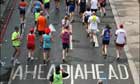 Aerial view of London marathon runners