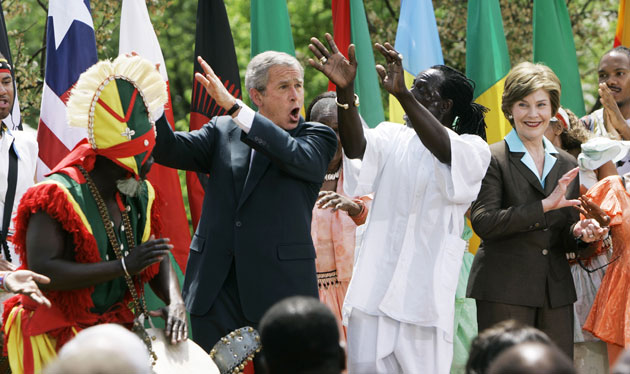 Gallery President George W Bush: President Bush, second from left, and first lady Laura Bush
