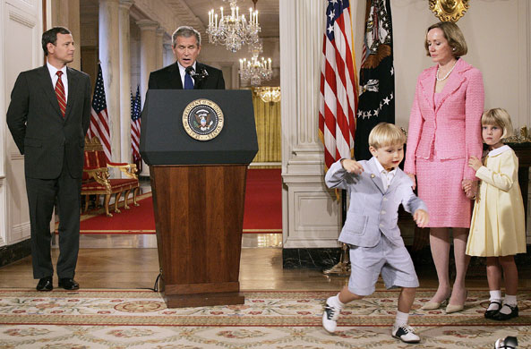 Gallery President George W Bush: US President George W. Bush announces Roberts as his Supreme Court nominee