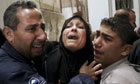 Palestinians in Beit Lahiya in Gaza yesterday