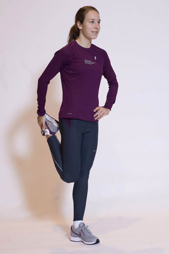 Stephanie Twell, quad stretch