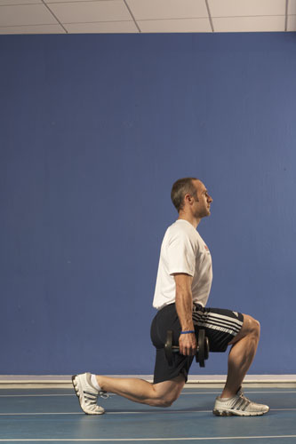 Jamie Staff, dumbbell lunge
