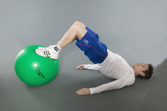 Gallery Strength: swimming: Bill Furniss: Swiss ball hamstring curl