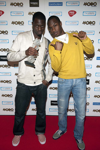 Mobo awards 2009: Members of music band Victizzle, winners of the Best Gospel award 