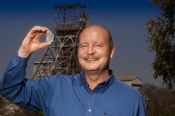 Week in Business: Johan Dippenaar, Petra Diamonds chief executive,  holds the white diamond. 