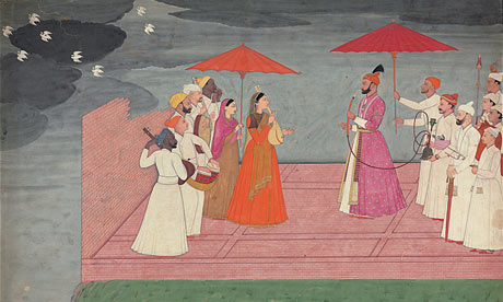 Nainsukh painting of musicians from Maharaja exhibition