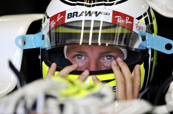 Jenson Button: F1 driver Jenson Button in the European Grand Prix