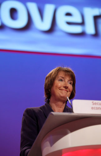 Labour conference 5: Deputy leader of the Labour party, Harriet Harman addresses the crowd