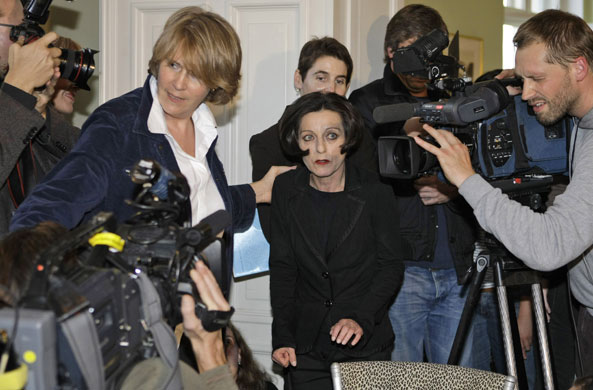 Herta Müller: Herta Müller holds a news conference in Berlin