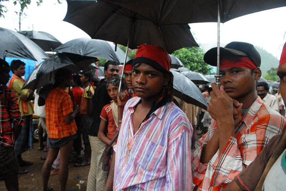 Vedanta in India: Young tribal protesters at a demonstration against plans to start mining