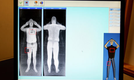 airport scanner machine. New X ray scanner trial at