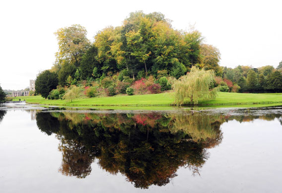 Autumn: Autumn colours on display in the grounds of Fountains Abbey near Ripon