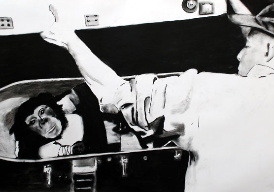 Space pioneers: Space pioneers Ham in flight couch 300