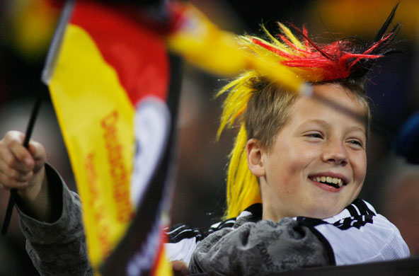 world cup qualifiers: A happy young German fan
