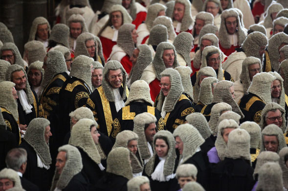 2 October 2009: London, UK: Judges arrive in Westminster Abbey