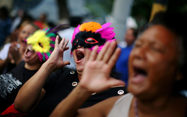 2 October 2009: Tegucigalpa, Honduras: Supporters of ousted president Manuel Zelaya