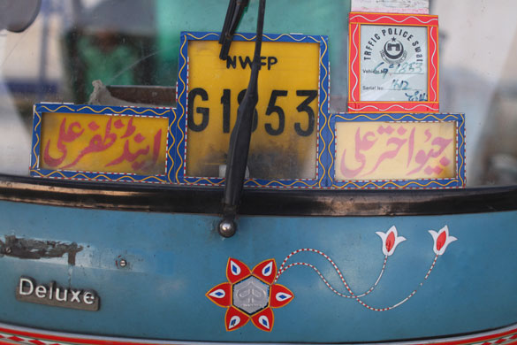 Swat valley: Rickshaw bears registration documents for Swat and North West Frontier