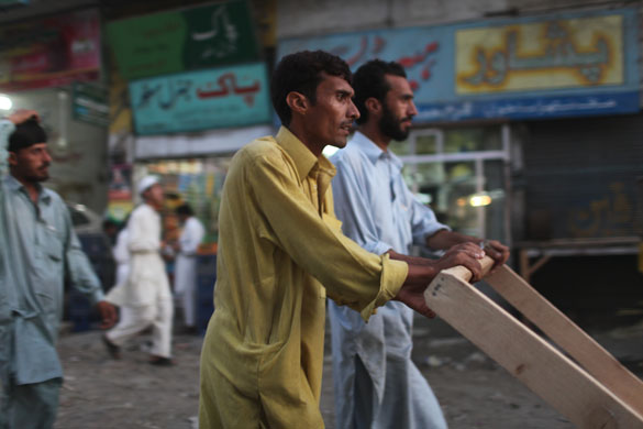 Swat Valley: Residents return to the bazaar in Mingora, Swat Valley