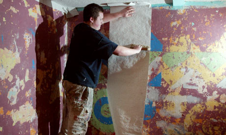 wallpapering on Plastering Before Tackling The Wallpapering Photograph Graham Turner