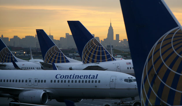 Week in Business: Continental Airlines planes at Liberty International Airport in New Jersey