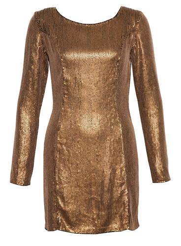 Boyish shapes: Gold dress