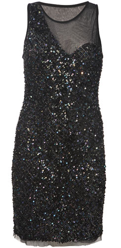 Boyish shapes: Sheer shoulder dress