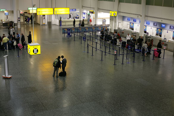 Recession 2009: Passengers at Gatwick Airport