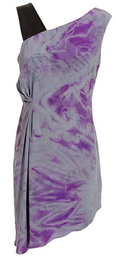 pear shapes: Purple tie-dye dress