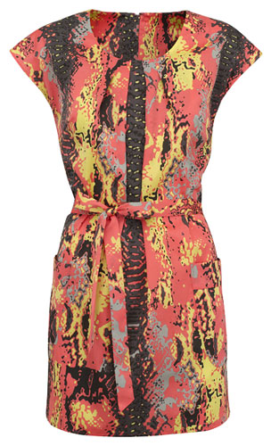 pear shapes: Coloured snakeprint dress