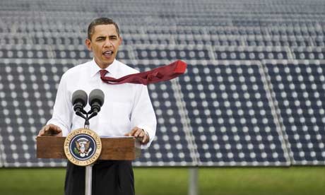 Barack Obama speaks during a visit to Florida Power & Light's Desoto Next Generation Solar Energy Centre