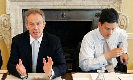 Tony Blair and David Miliband at 10 Downing Street in 2006.