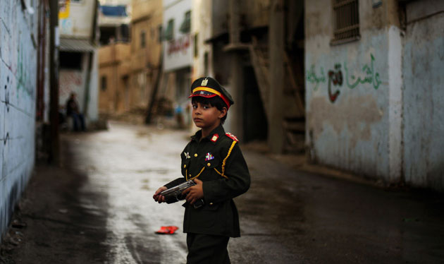 27 October 2009: Ramallah, West Bank: A Palestinian boy