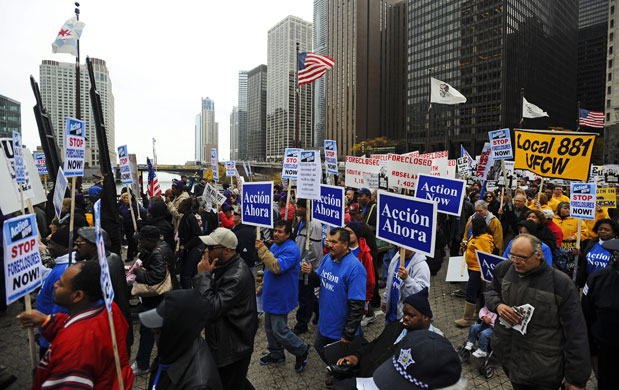 Week in business: Protests during the American Bankers Association convention in Chicago