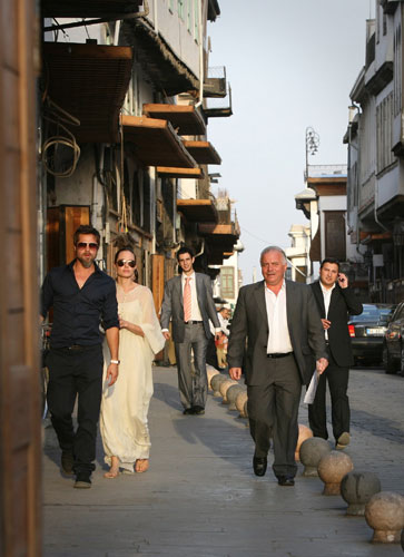 24 Hours in Pictures: Brad Pitt and Angelina Jolie at al-Bzouria Souk in Damascus' old downtown