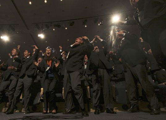 24 Hours in Pictures: The Rio de Janeiro delegation after winning the vote to host 2016 Olympics